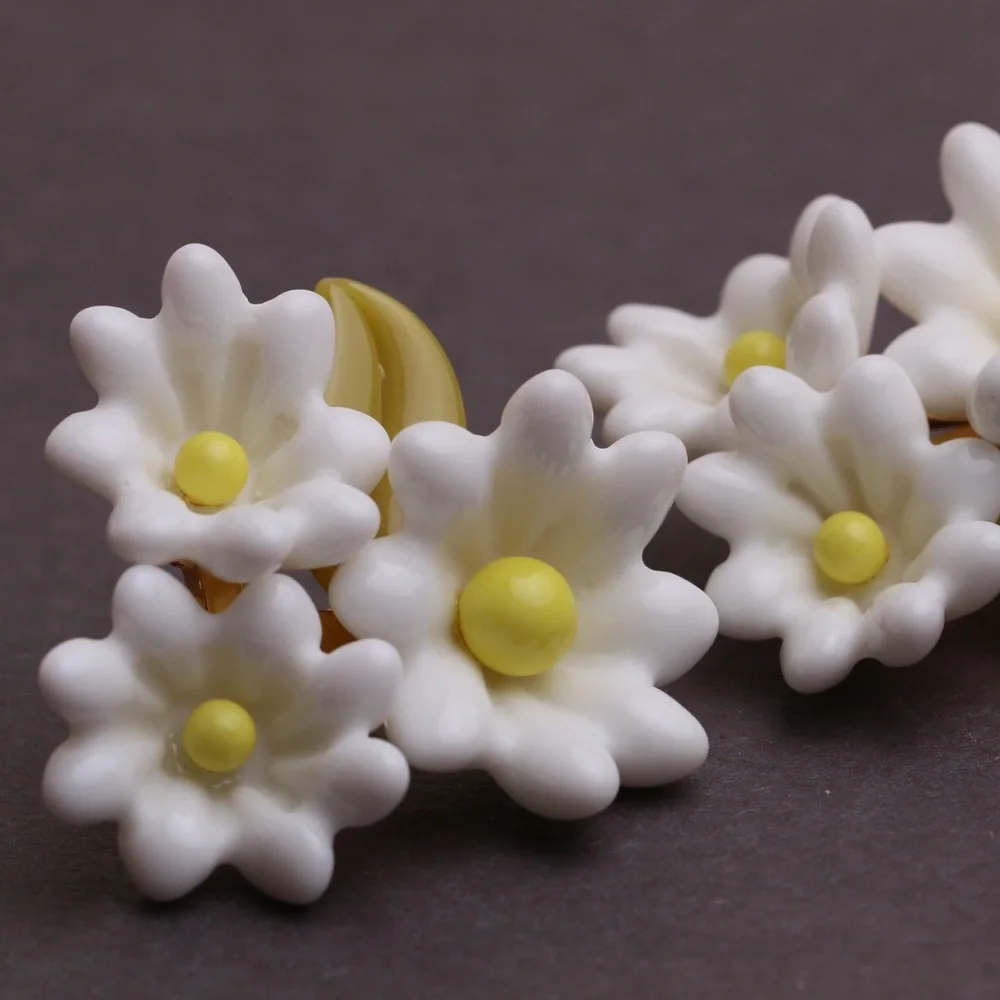 Lele Sadoughi Ivory Petunia Bouquet Clip-on Earrings - Picture 5 of 7